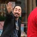 David Gest Primose Hill with bodygaurd Imran.